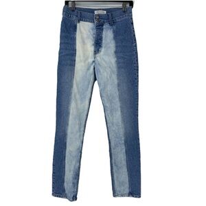 Reformation Two-Tone Blue Ankle Jeans